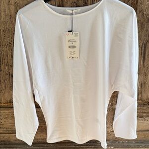 Zara Classic White Long Sleeve Top